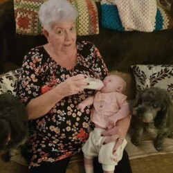 Pictured with rescue Dogs Nellie and Nancy
2023